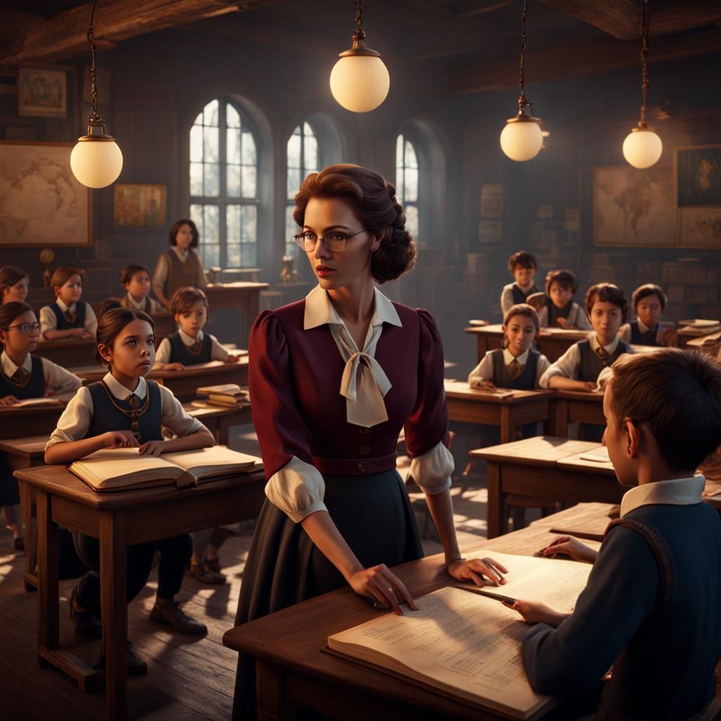 Classroom Scene: Detailed Matte Painting in Unreal Engine