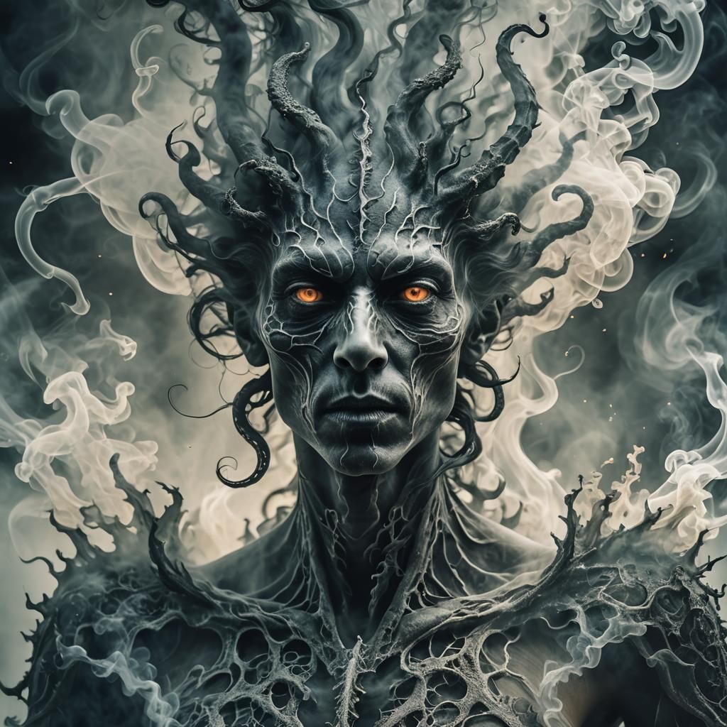 Ethereal Smoke Dragon Portrait in Ultra HD