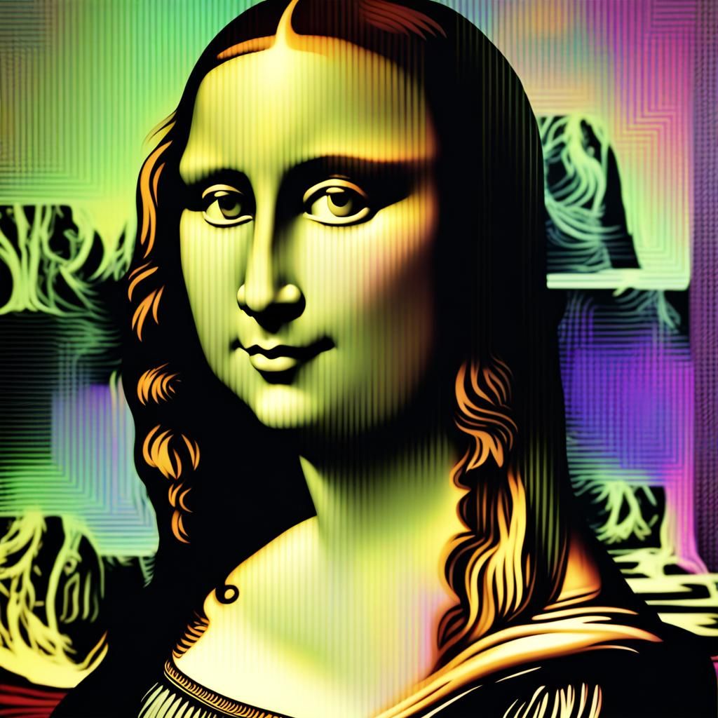 Mona Lisa with Holographic Effect