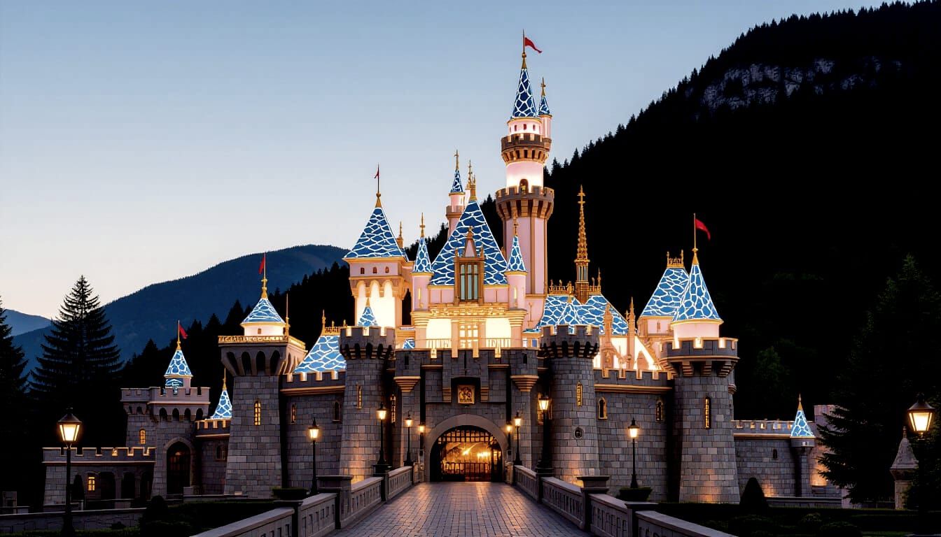 Mica-like Illuminated Castle Art