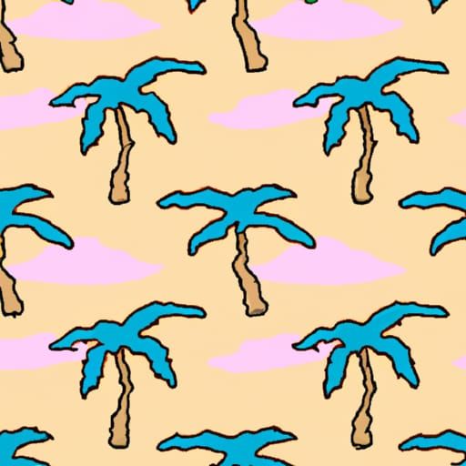 Seamless Palm Tree Pattern in 90s Style