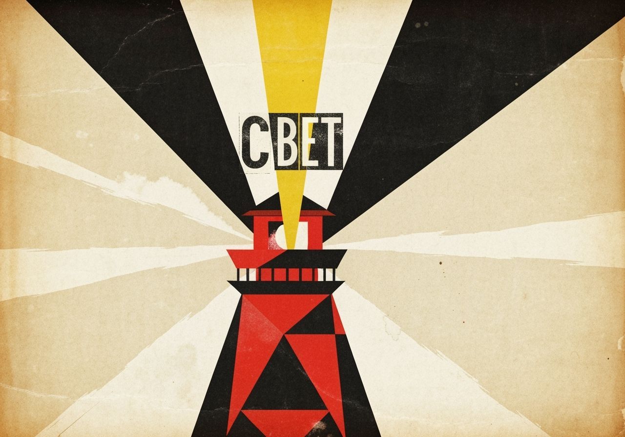 Constructivist Lighthouse Poster with Geometric Design