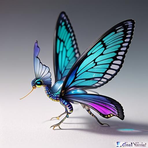 Hybrid creature sculpture, not a butterfly but pretty like o...