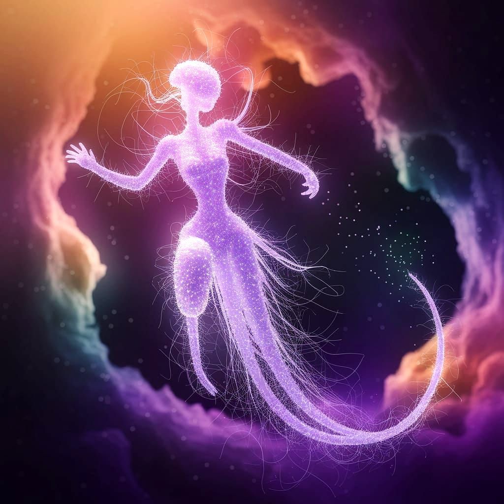 Ethereal Cosmic Being with Ultraviolet Reactivity