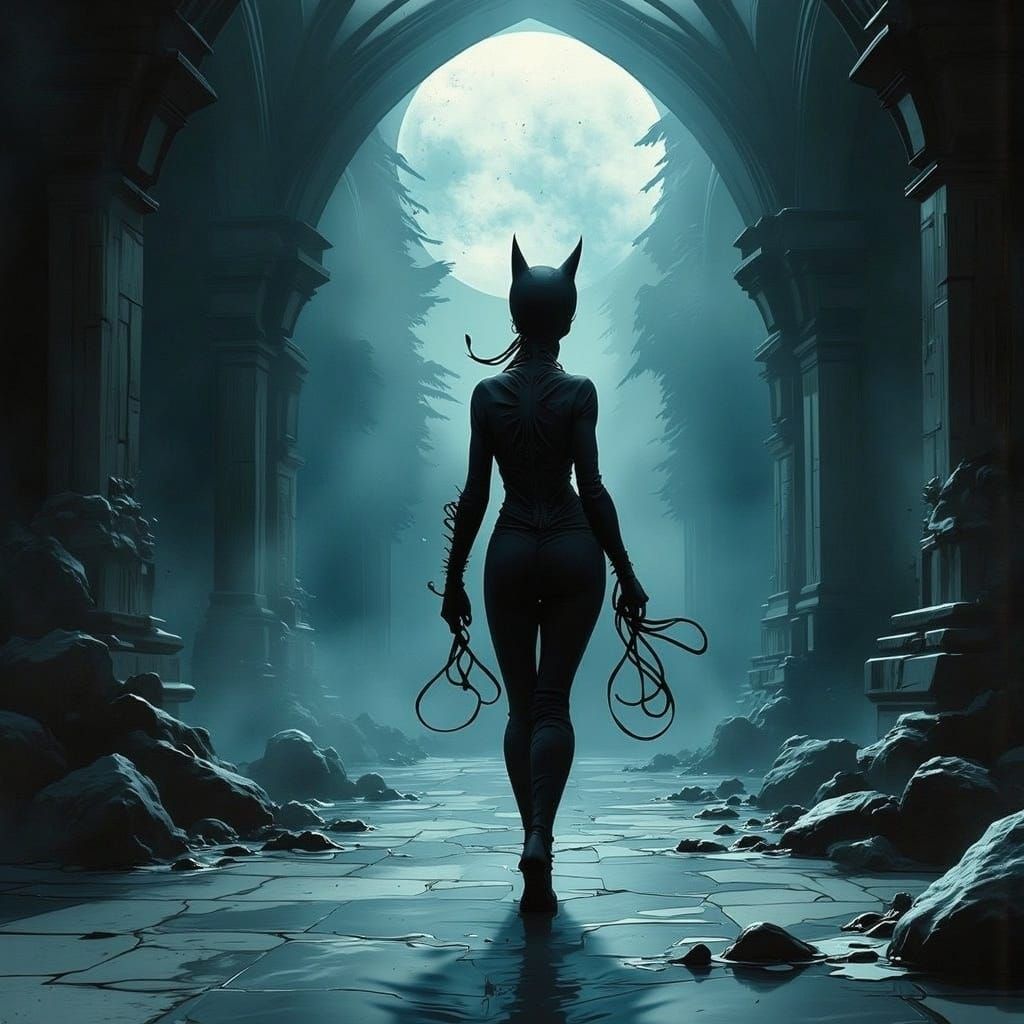 Selina Kyle and Talia al Ghul in Moonlit Vault