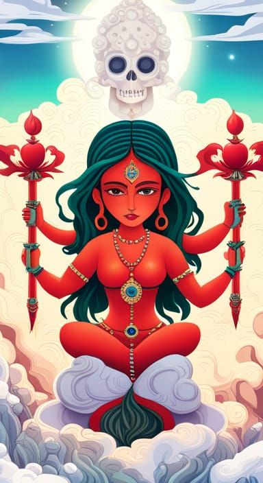 Chibi Vajrayogini Goddess in Anime Art Style