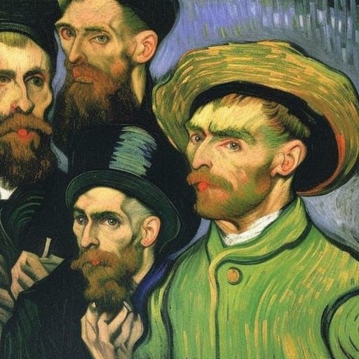 Rally Scene in Style of El Greco and Van Gogh