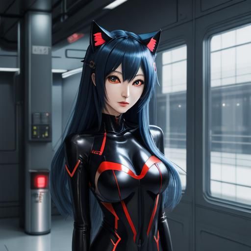Anime Catgirl in Sci-Fi Demon Suit