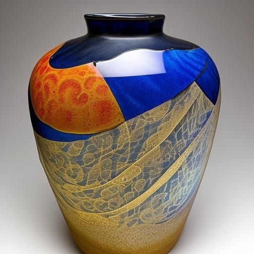 Potter Crafts Vase with Handles in Surreal Style