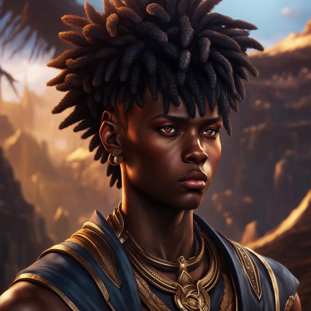 Anime Boy in Dark Fantasy, Detailed Matte Painting