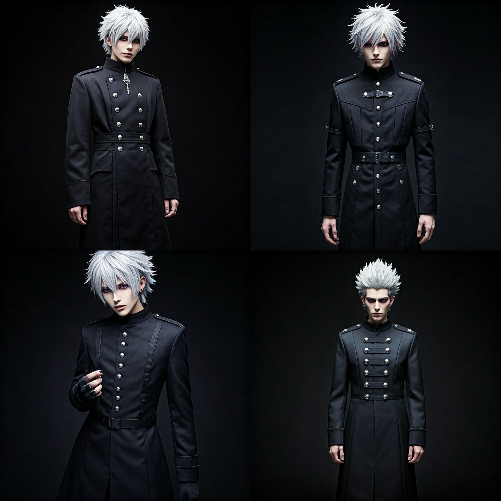 Anime-Style Hunter x Hunter Warrior in Gothic Military Coat