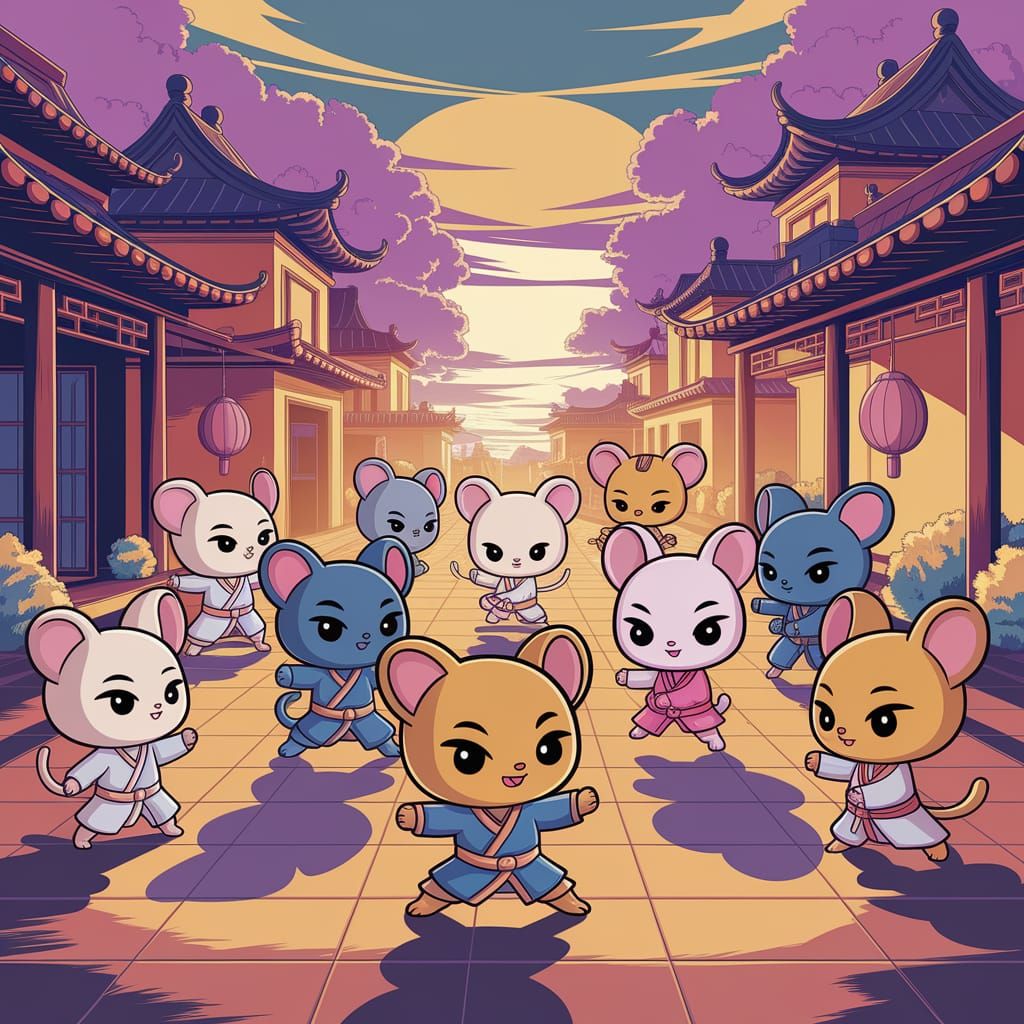 Wuxia Village Chibi Martial Arts Training in Vibrant Purple ...