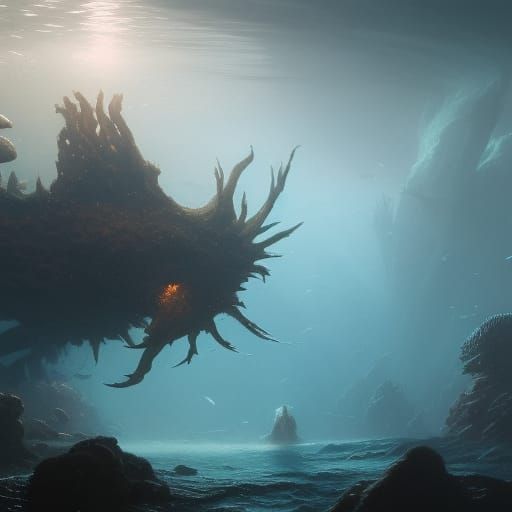 Hyperdetailed Ocean Floor Fantasy Art