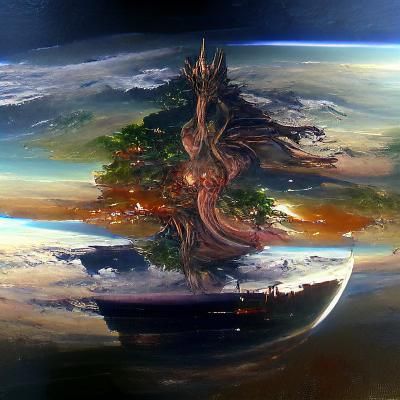 Yggdrasil: Majestic World Tree Oil Painting