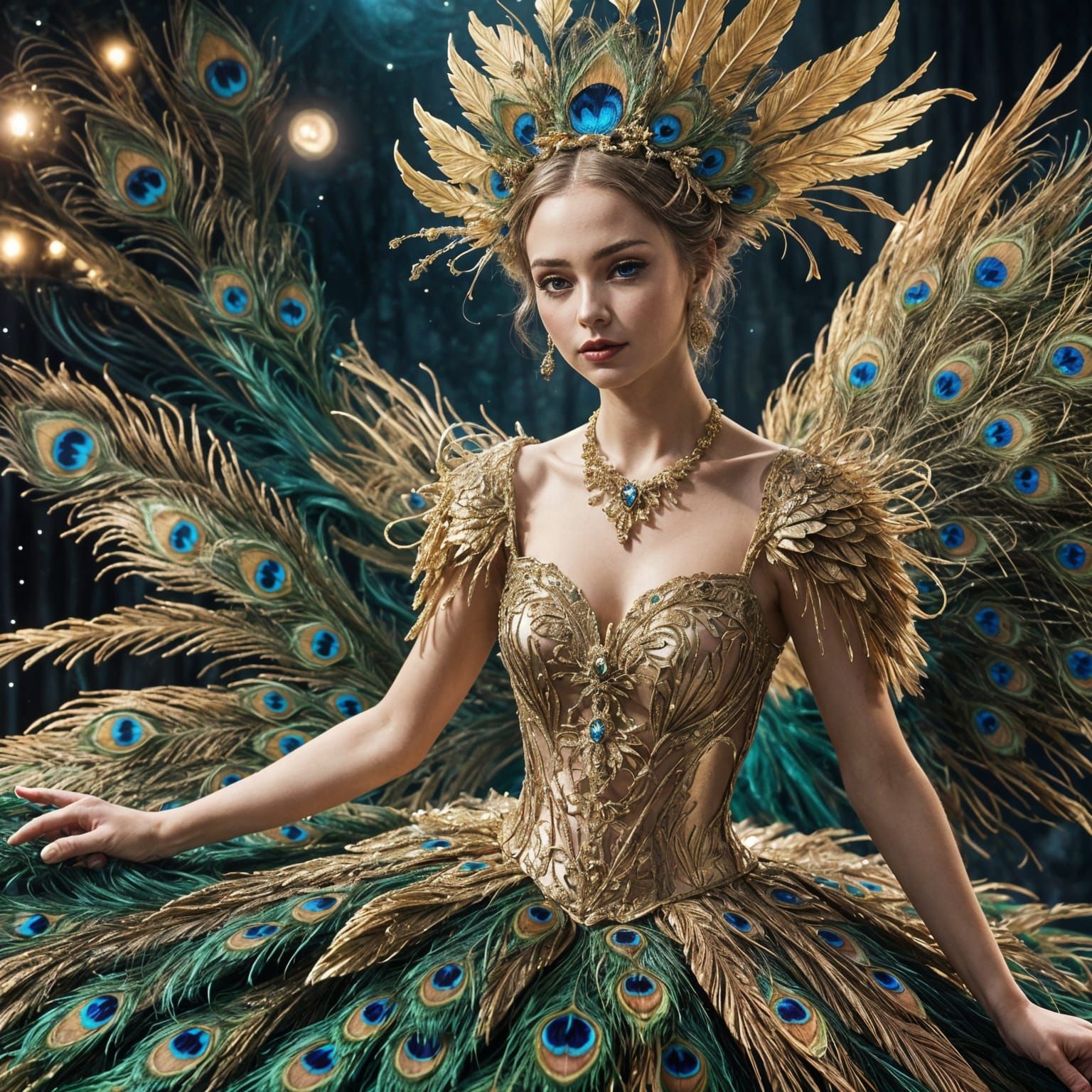 Peacock Fairy Ballet in Moonlight