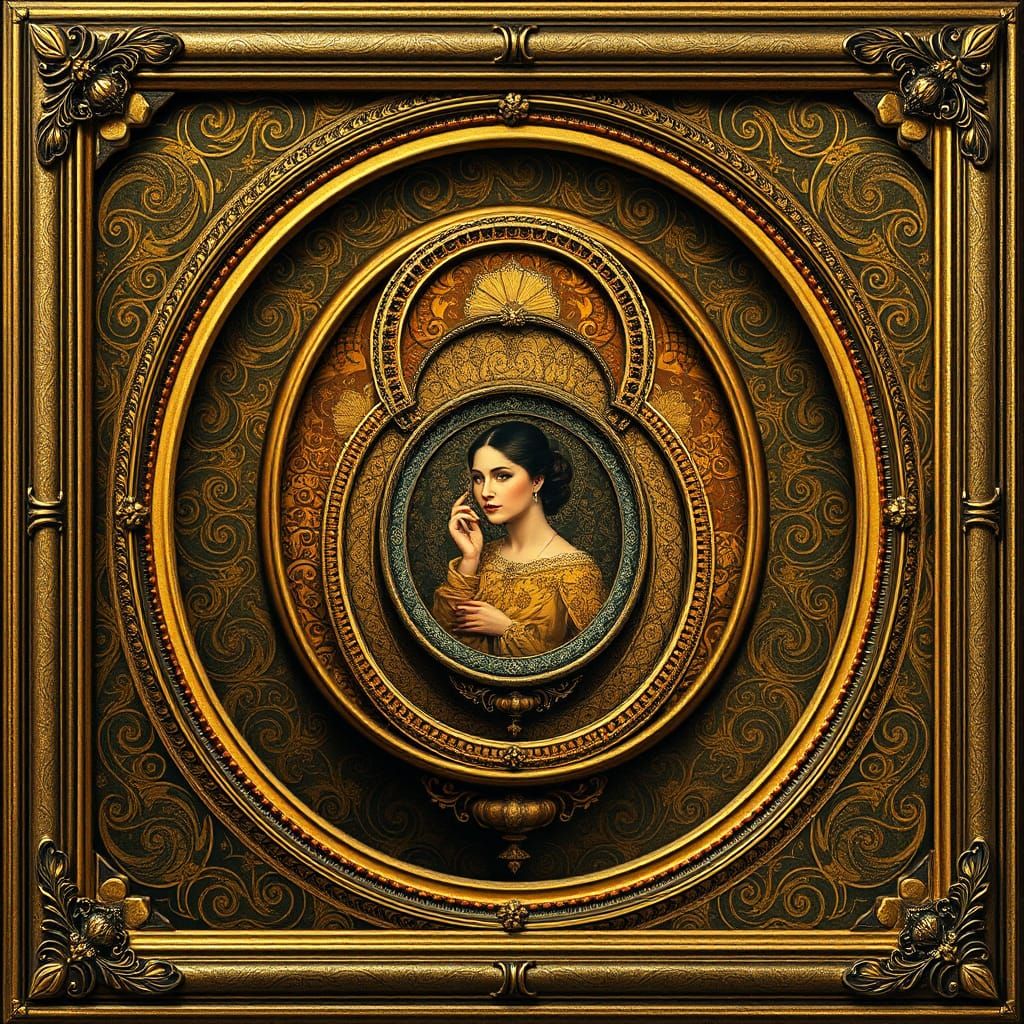 Nested Paintings Inspired by Klimt and Escher