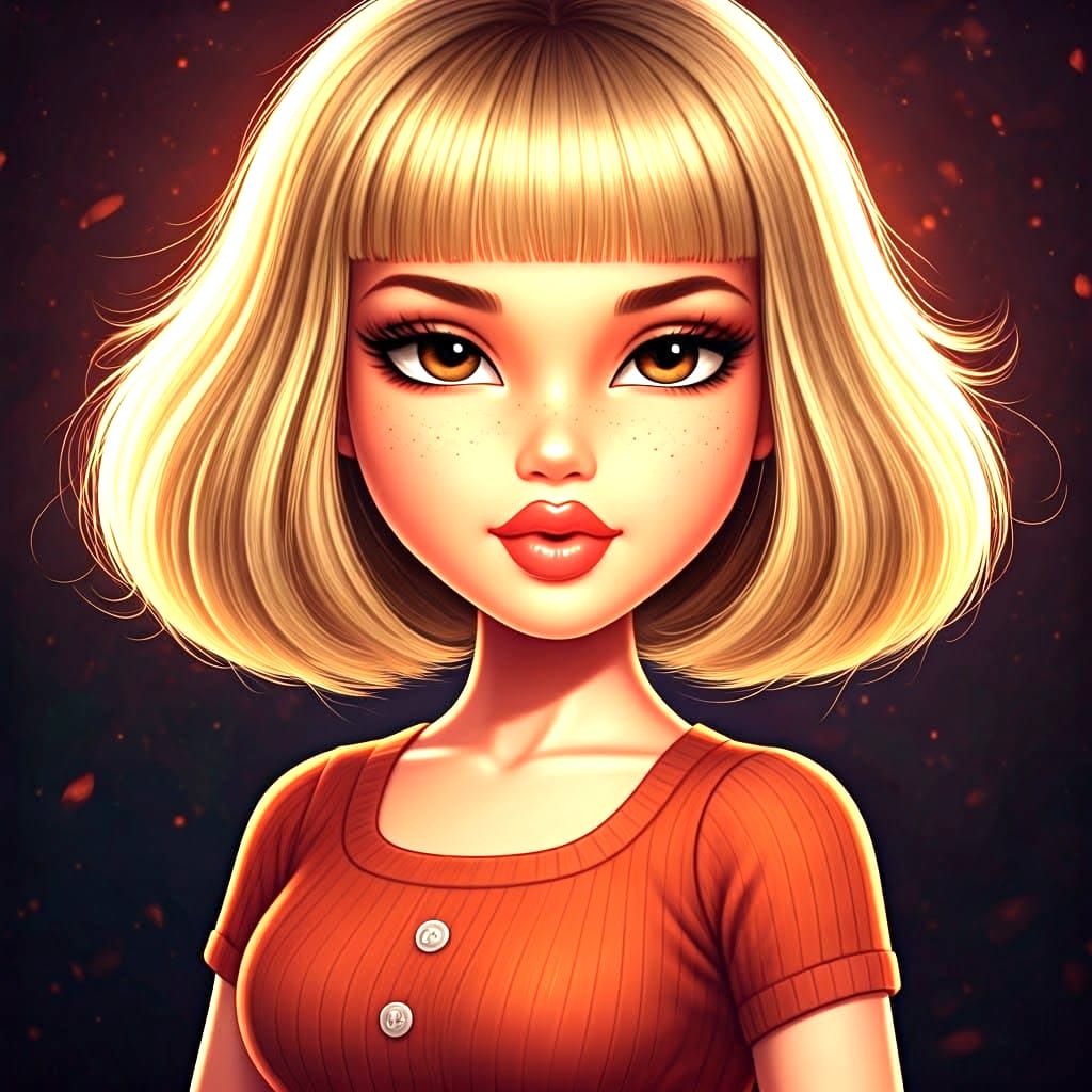 Bratz Doll-Inspired Fantasy Portrait with Deep Color and Int...