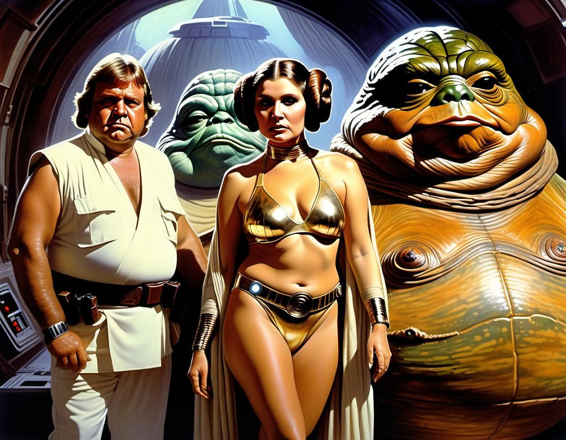 Princess Leia and Jabba, Movie Poster Art