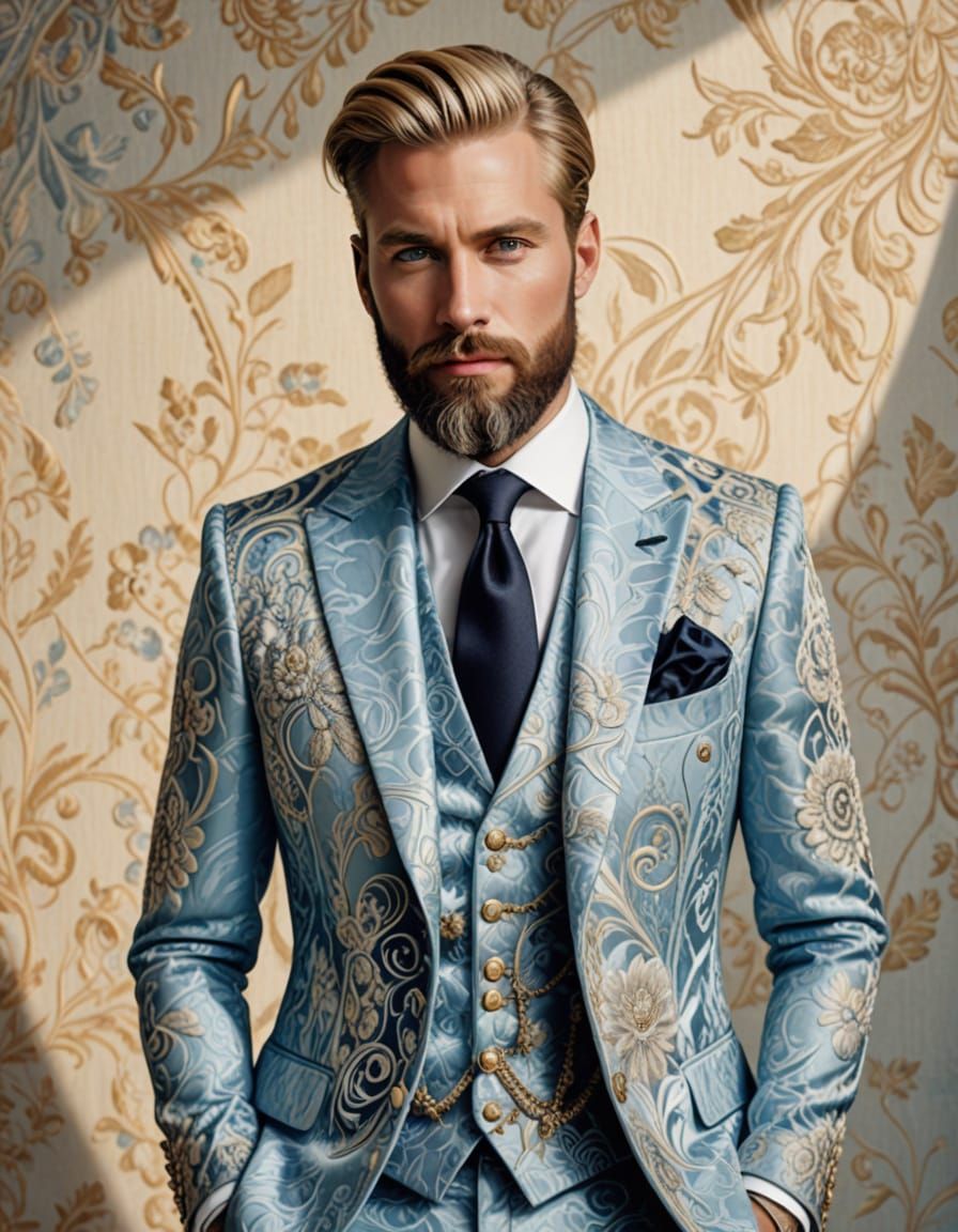 Sophisticated Haute Couture Portrait in Soft Pastel Hues