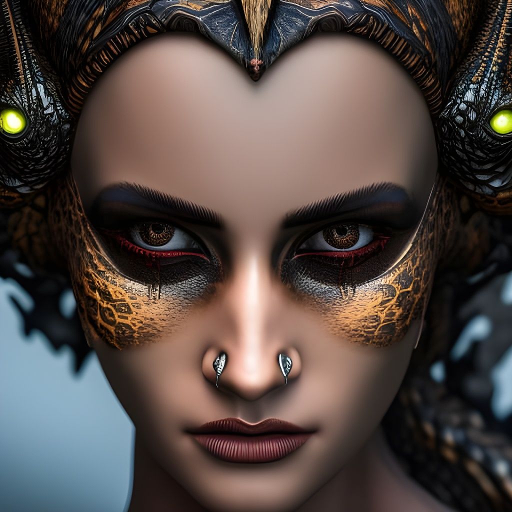 Lizard Skin Girl: Hyperdetailed Post-Apocalyptic Portrait