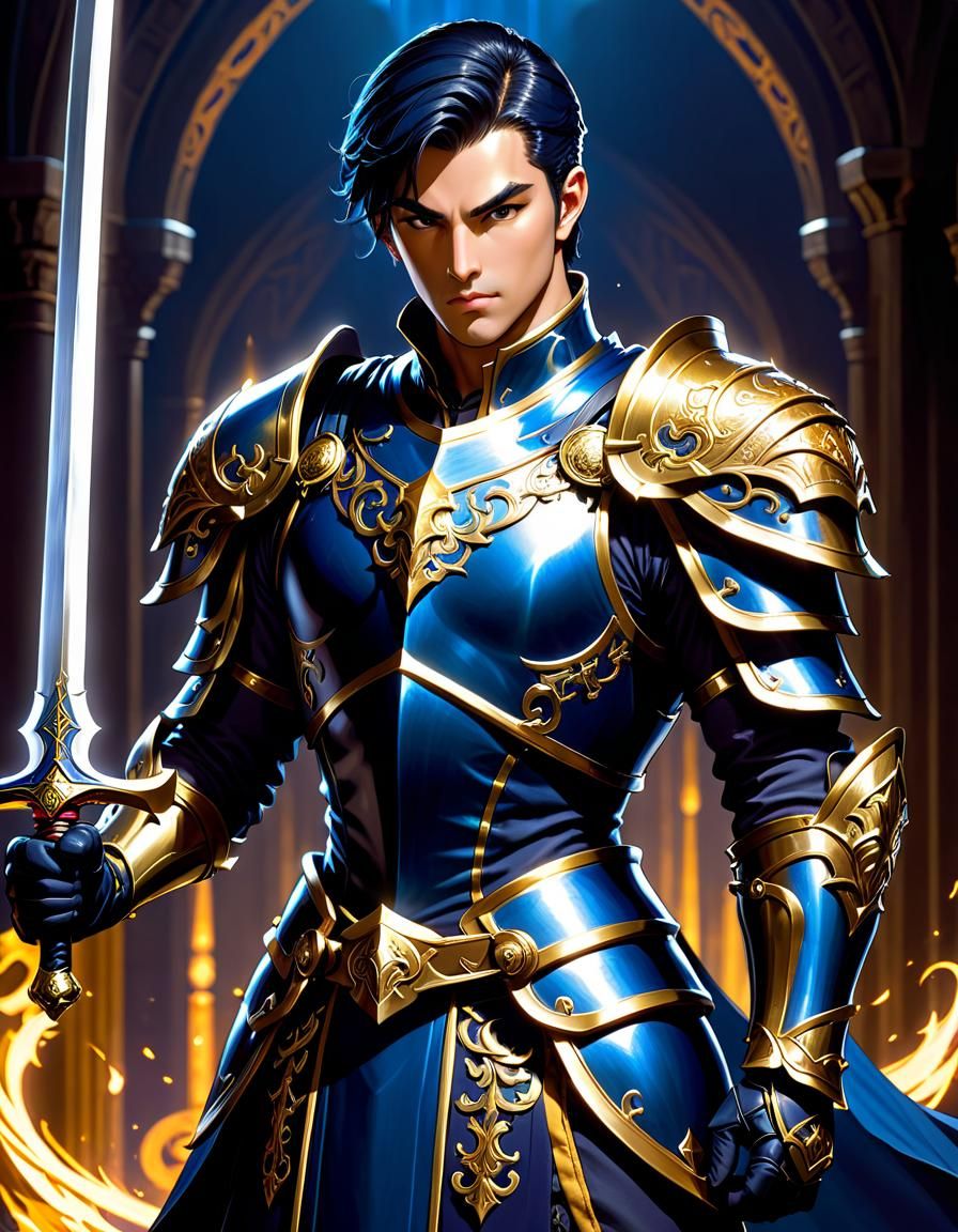 Epic Dungeons and Dragons Paladin in Anime Style