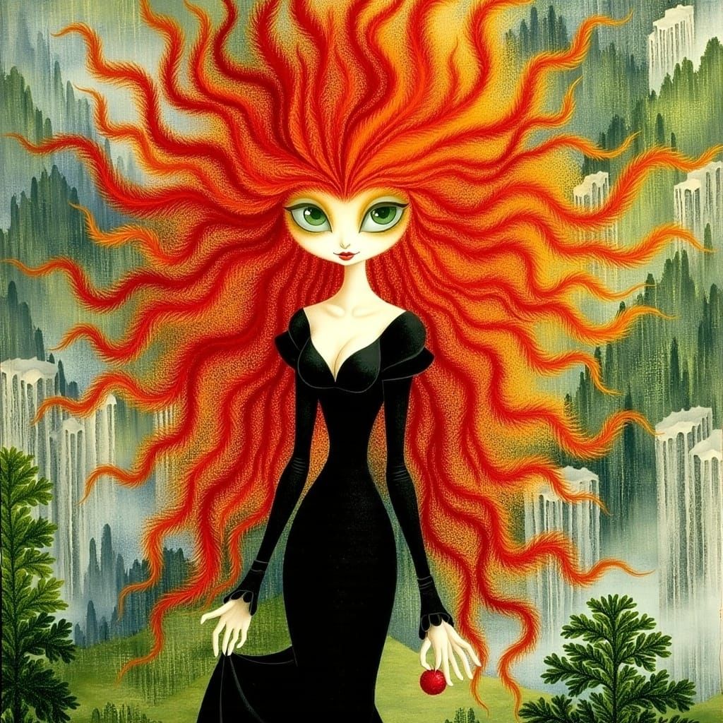 <lora:Varo style:1.0>  (((Young pinup girl with a wild and l...