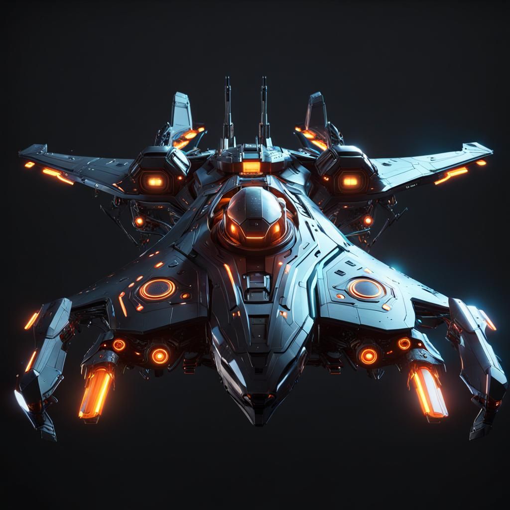 Robotic Kraken Attacks Manta Ship in Space