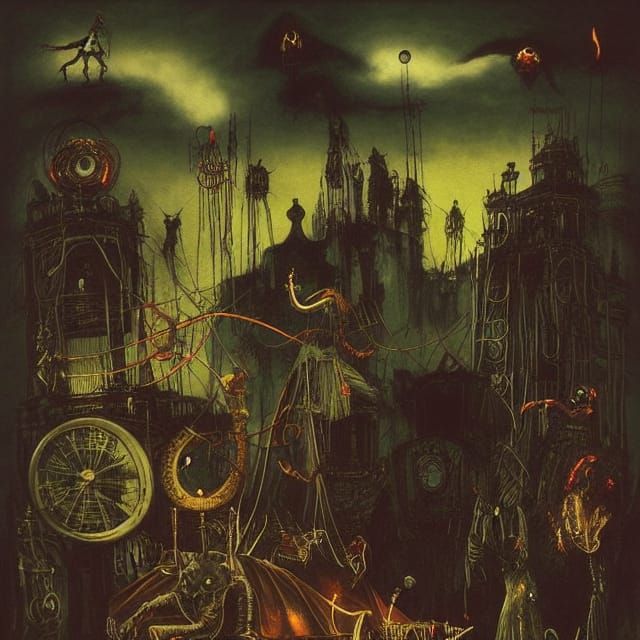 Neon Steampunk Night Circus: Gothic Fantasy