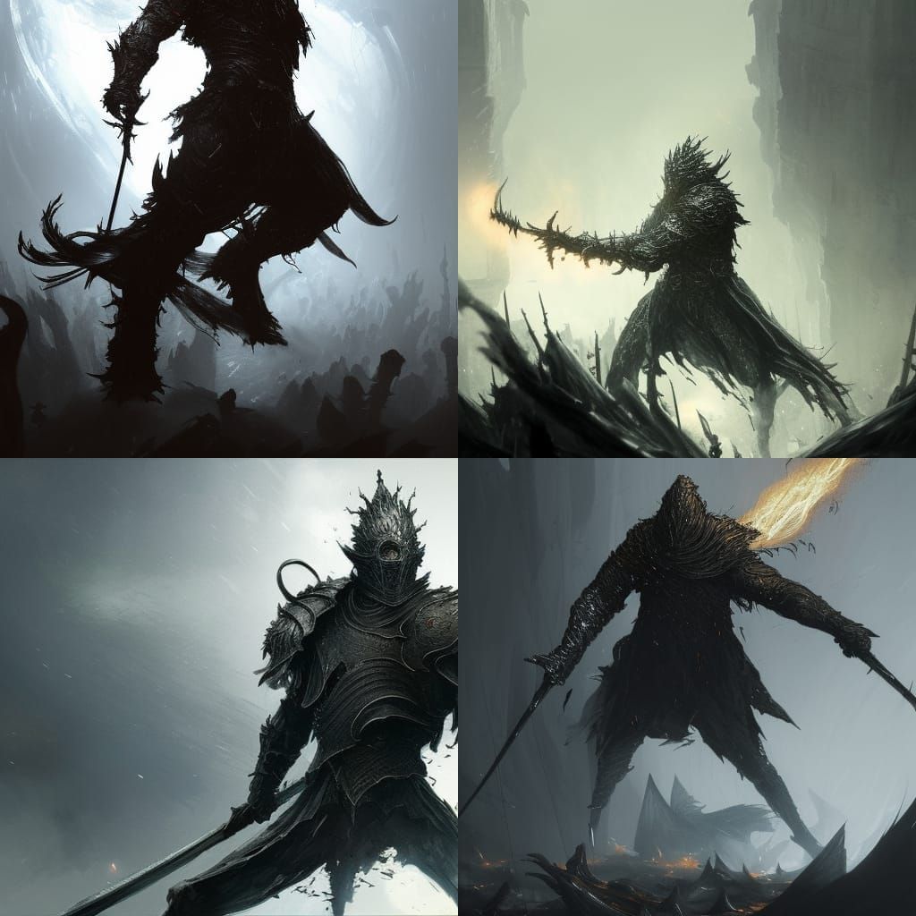 Soul of Cinder vs Gwyn: Dark Fantasy Concept Art