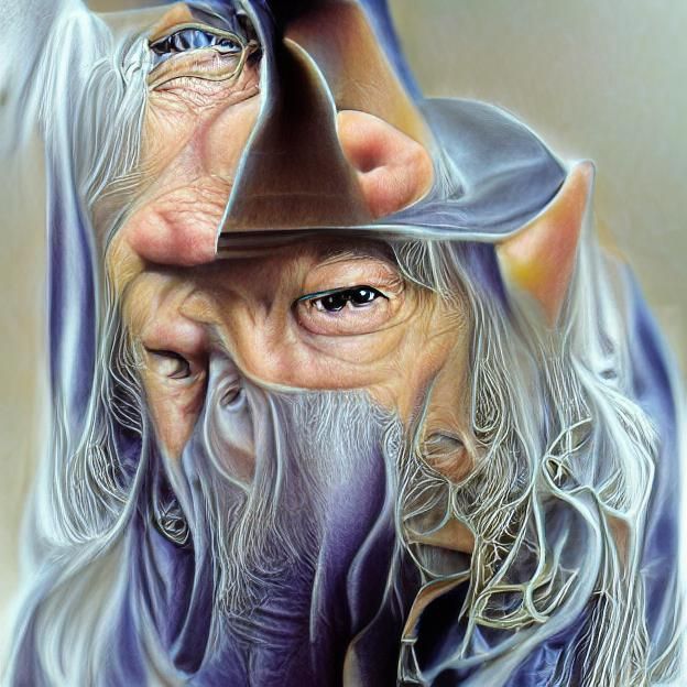 Hyperrealistic Gandalf Portrait: Wizardry in Detail