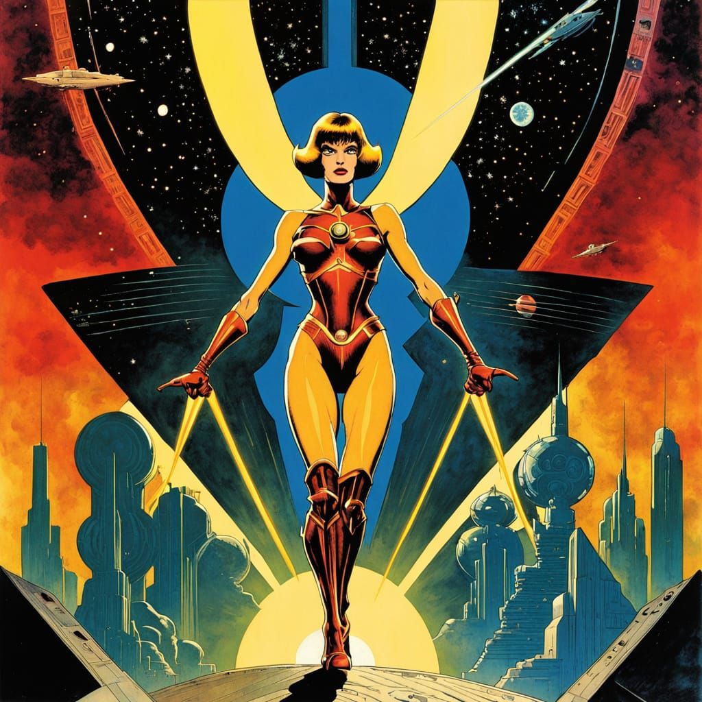 Retro Art Deco Sci-Fi Comic Book