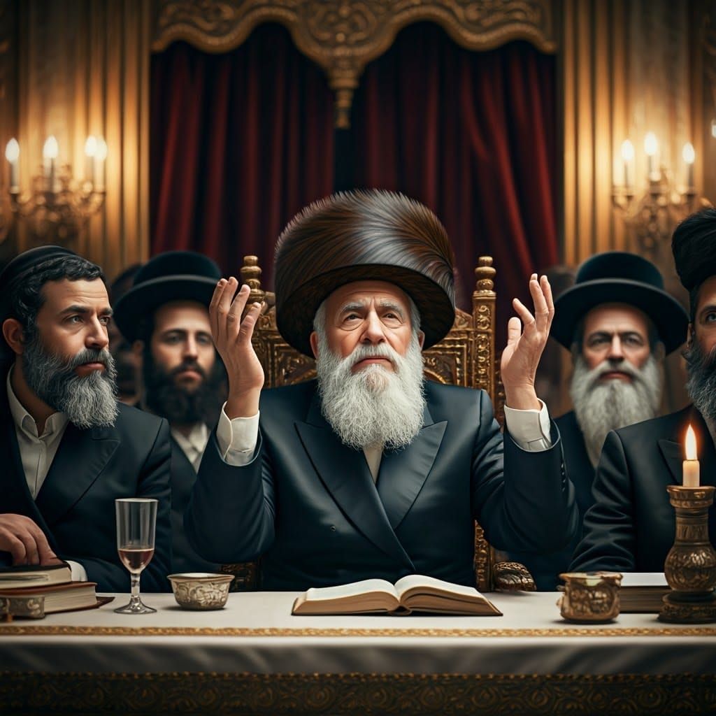 Rebbe in Prayer: Hyperrealistic Old Masters Style