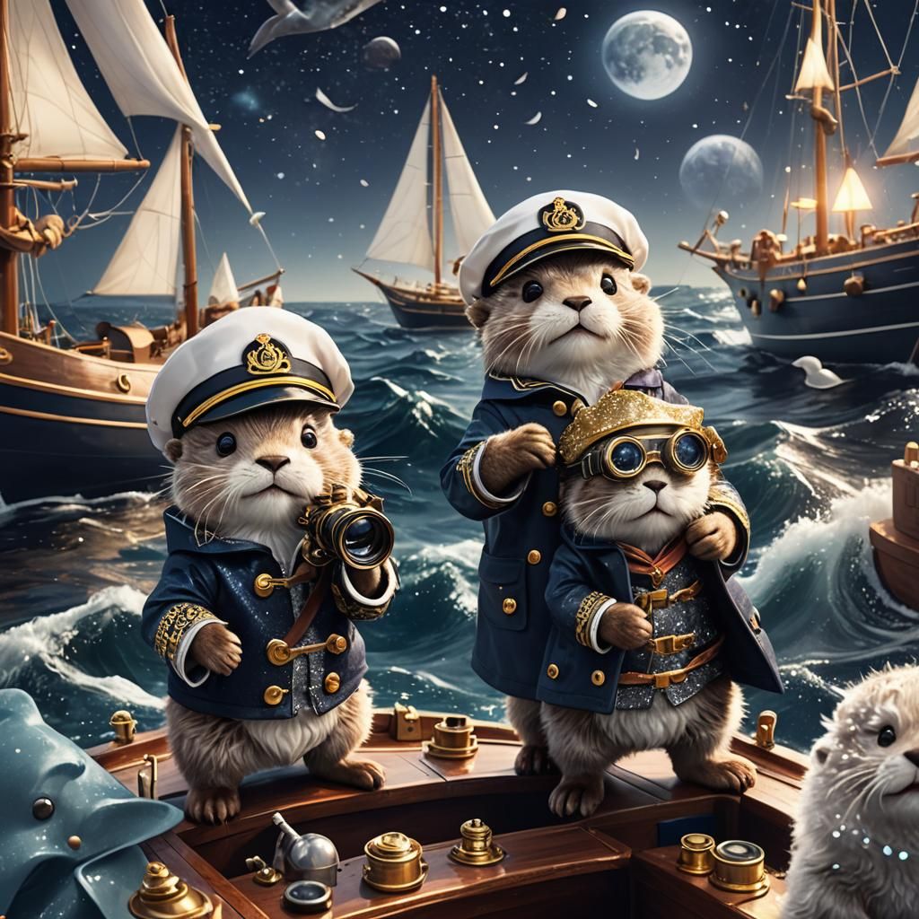 Captain Otter Sailing His Boat