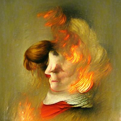 Fiery Portrait of a Woman