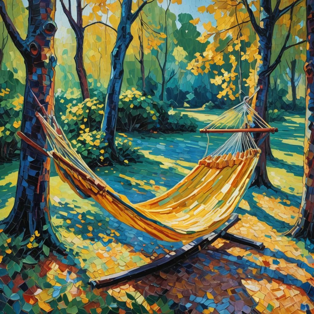 Glowing Hammock in Neo-Impressionist Expressionist Style