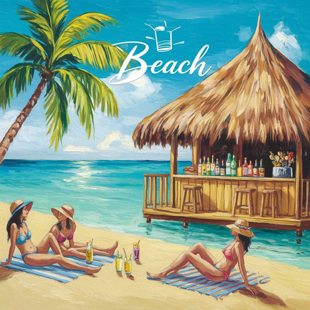 Mauritius Beach Summer in Oil Painting