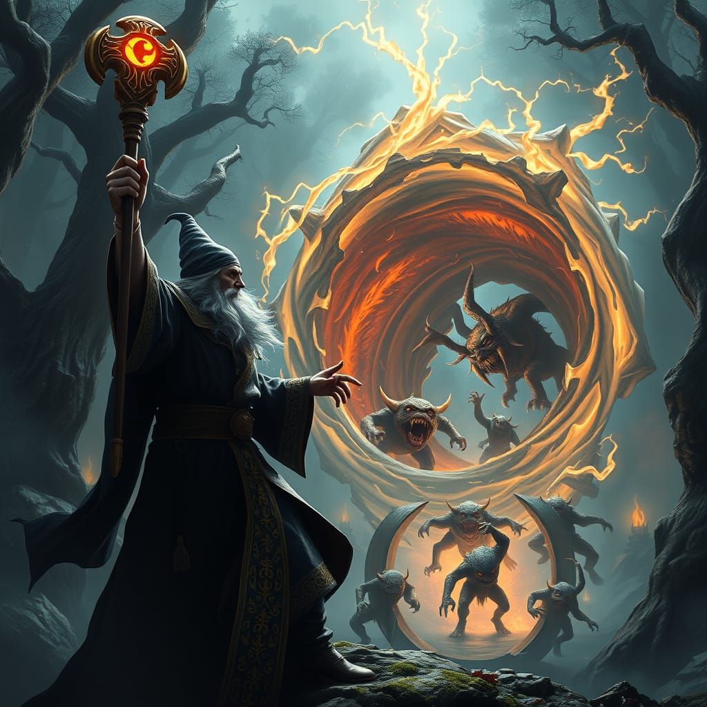 Desperate Wizard Seals Portal from Goblin Invasion