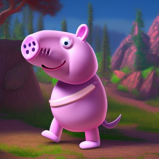 Wolf Eats Peppa Pig: Detailed Matte Painting