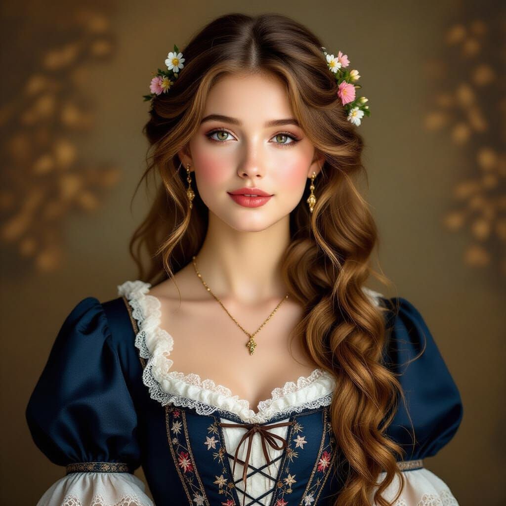 Victorian Bohemian Woman in Golden Light