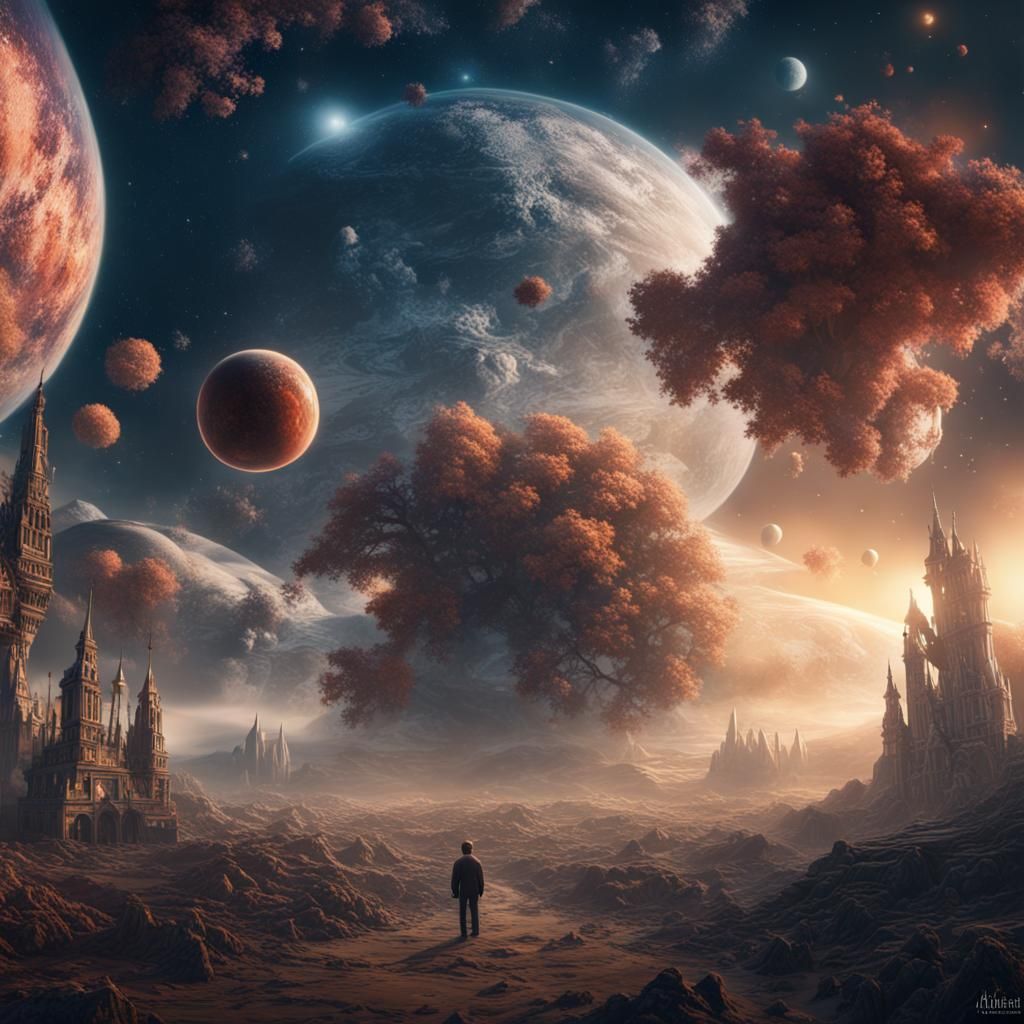 Infinite Universe: Detailed Matte Painting in Deep Color