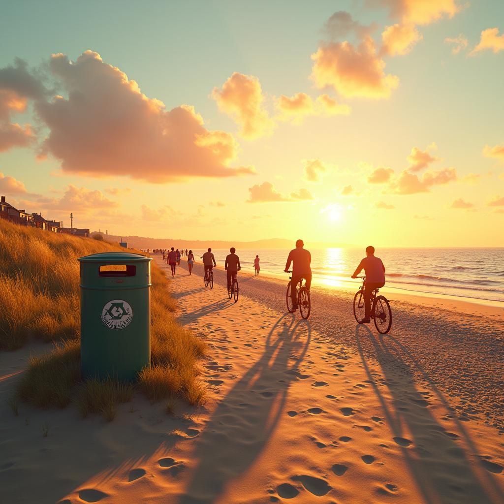 Golden Sunset at Sandymount Strand: Fantasy Art