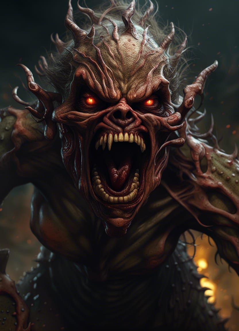 Raging Psychotic Abomination in Digital Art