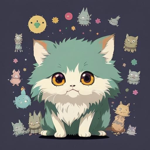 Charming Anime Critter in Studio Ghibli Style