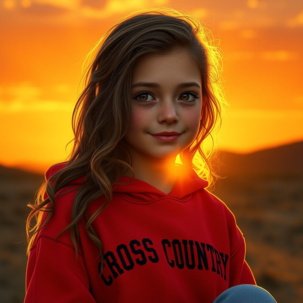 Girl in Sunset: Fantastical Concept Art