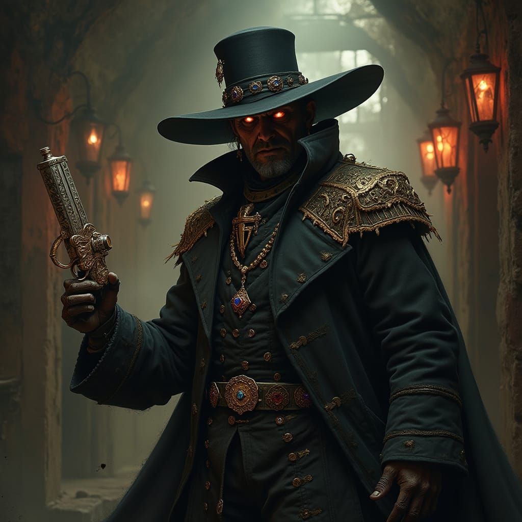 Warhammer 40k Assassin Psyker in Dark Gothic Sci-Fi Tavern