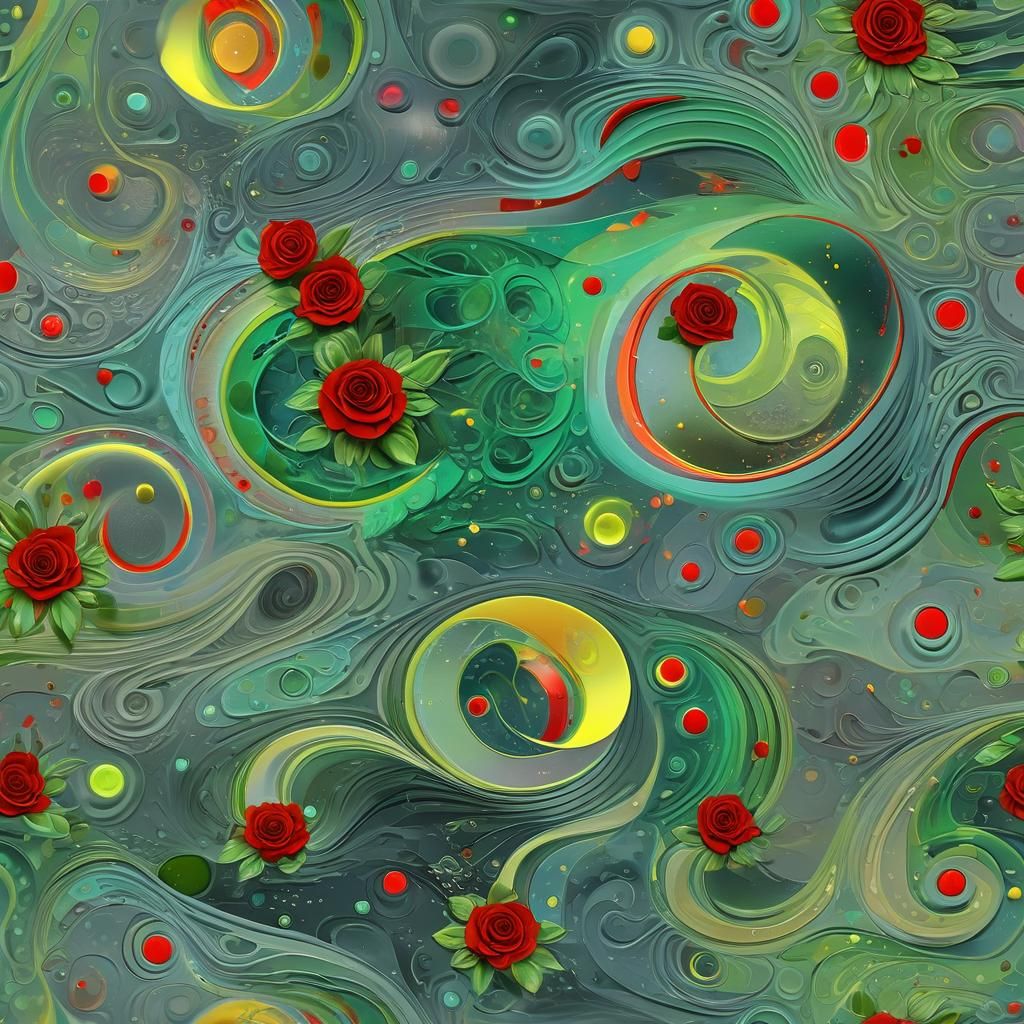 Neon Fractals: Moon, Lake, Pear, and Rose