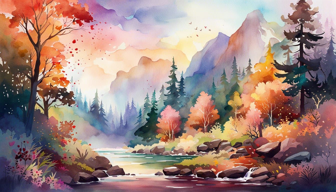 Epic Watercolor Digital Illustration in 4D