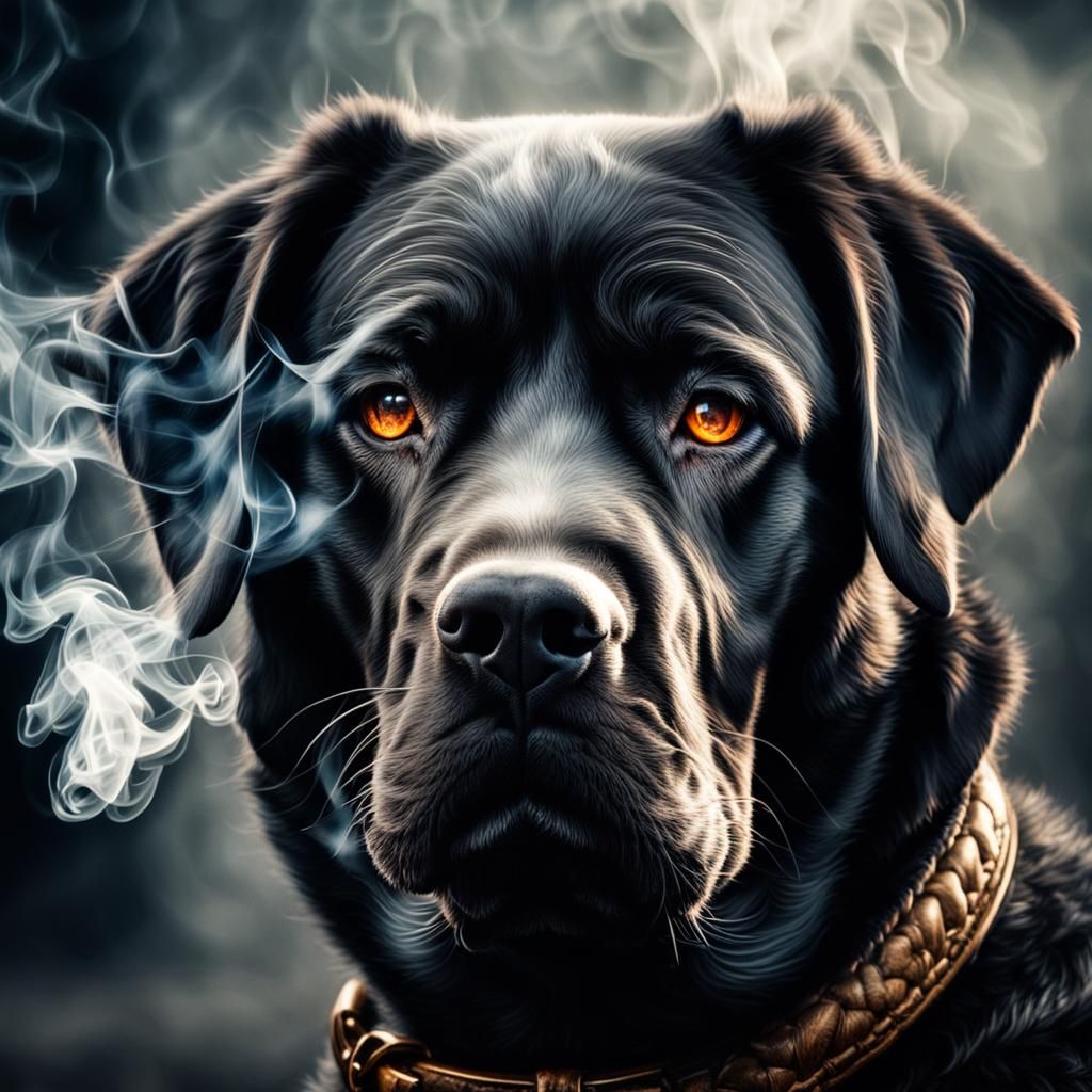 Hyperrealistic Smoke Dog in Cinematic HDR