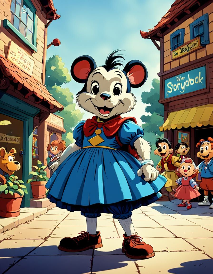1980s Cartoon Character in Storybook Style