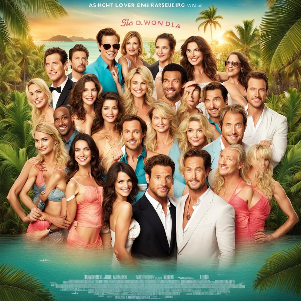 Romantic Comedy Movie Poster: Tropical Island Reality Show
